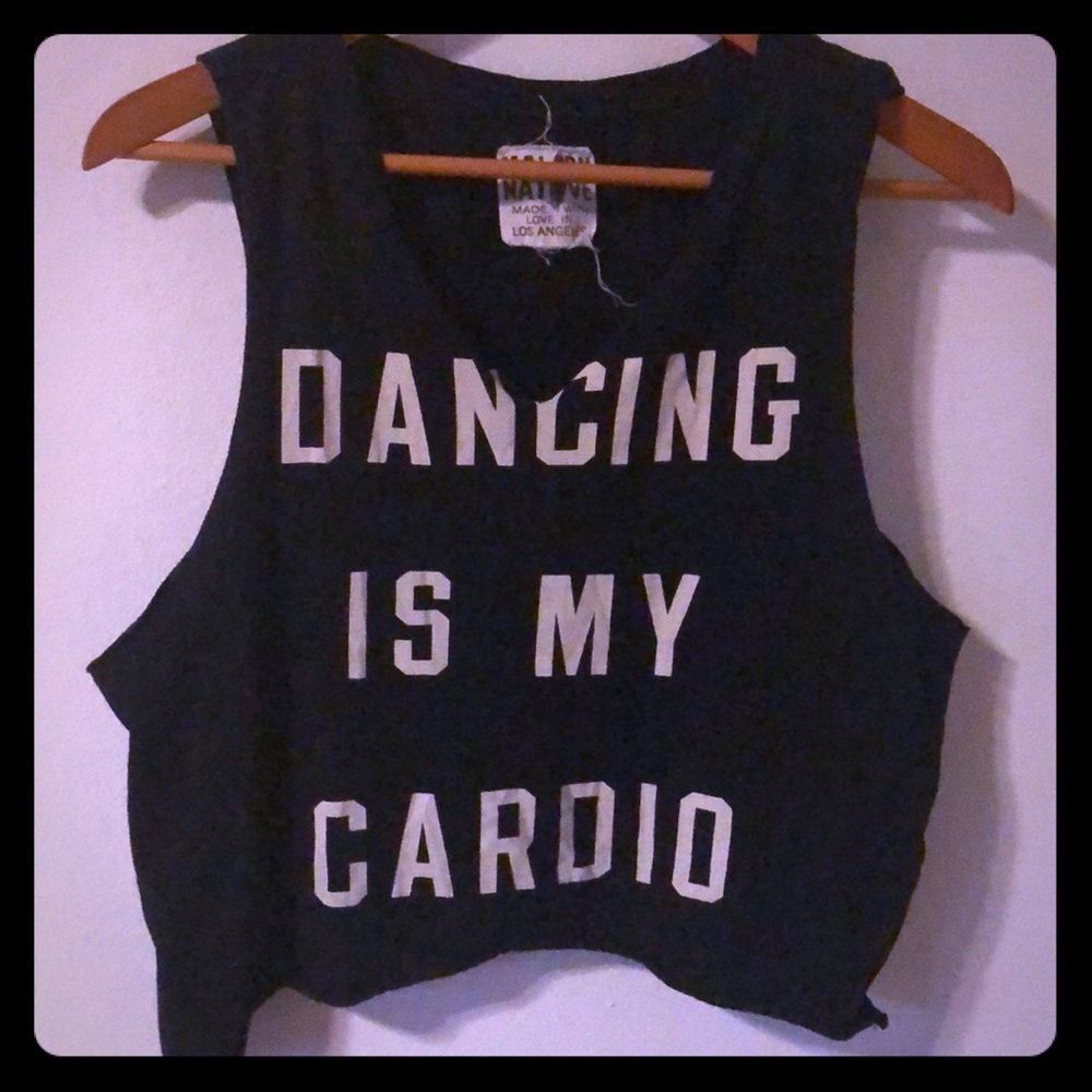 “Dancing is my cardio” muscle crop tank